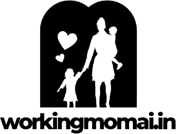 WorkingMom.ai — mother and children logo